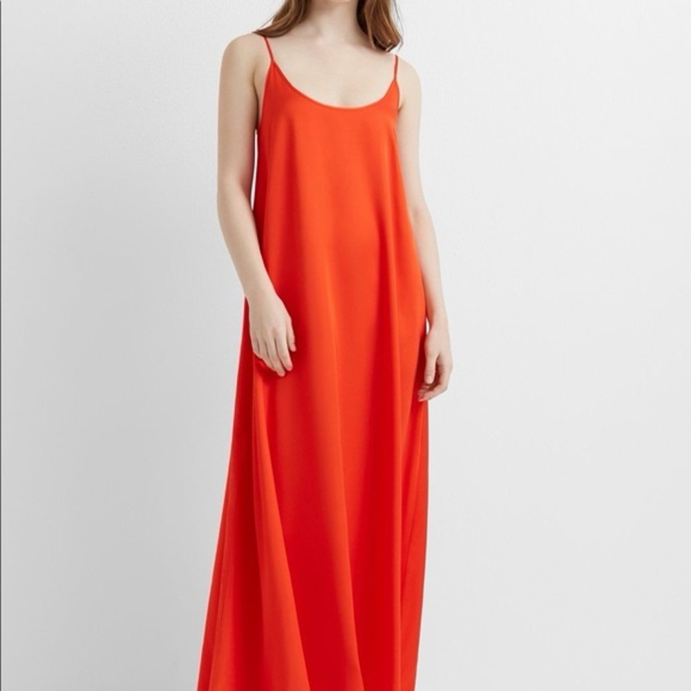 Club Monaco Red Orange Maxi Slip Dress